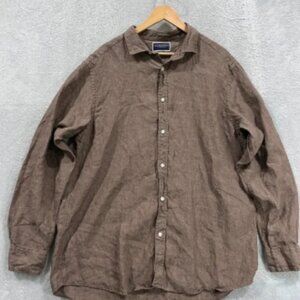 Charles Tyrwhitt Shirt XL Classic Fit Linen Button Up Beach Costal Jermyn London